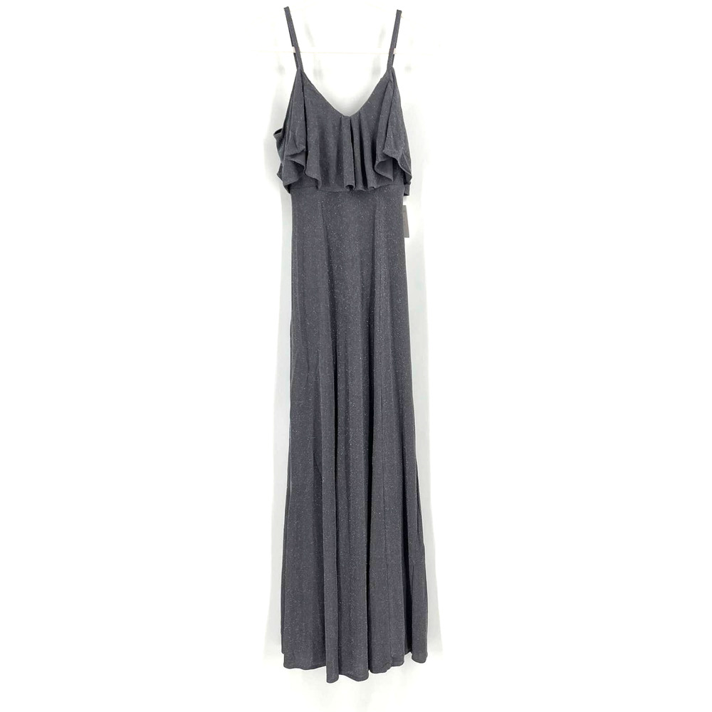 Show Me Your MuMu Renee Ruffle‎ Maxi Dress Dancing Queen Shine Smoke XXS NWT